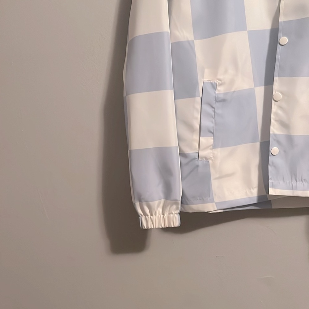 RSQ Mens Checkerboard Coaches jacket Size S snap buttons Bin 342 - Picture 5 of 12